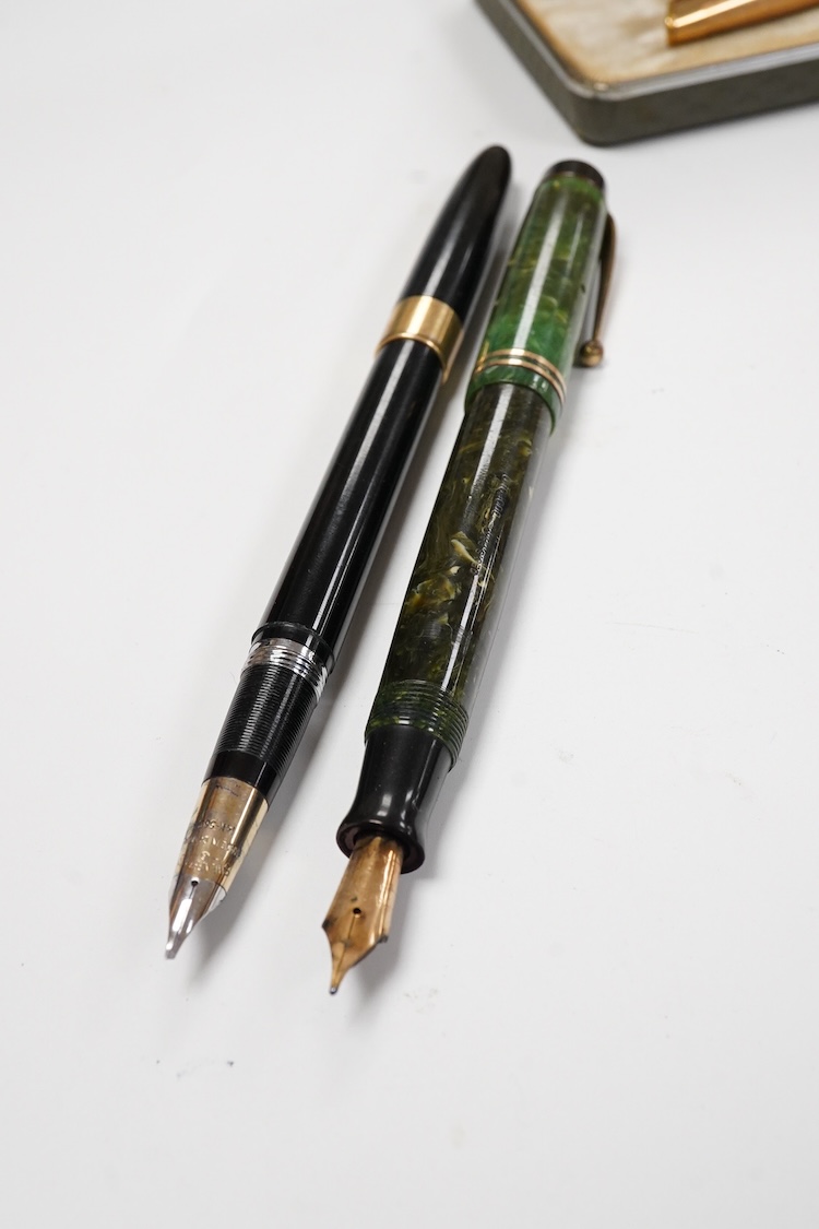 A group of pens, etc. including a Waterman cased set